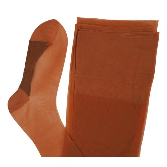 Vintage Nylon Stockings Seamless 3 Pr Size 10 M Cotton Foot Frolic Irr NOS - Picture 3 of 5